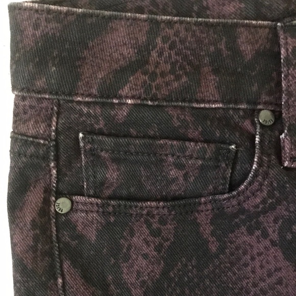 🎉HP🎉Paige | Hoxton Ankle Skinny High Rise Purple & Black SnakePrint Jean Sz 25 - Picture 9 of 12